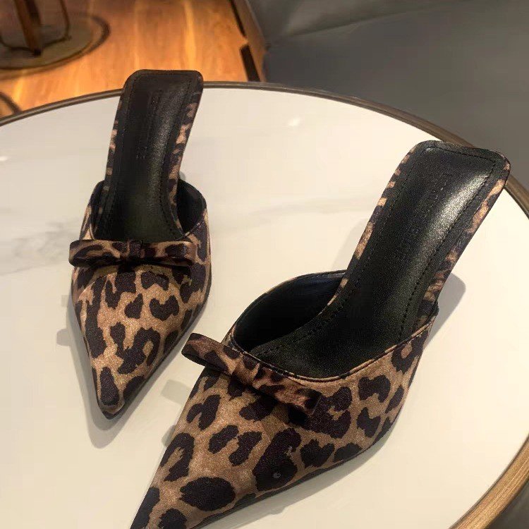 Ethnic And Fashion - kadın leopar desenli sivri uçlu yüksek