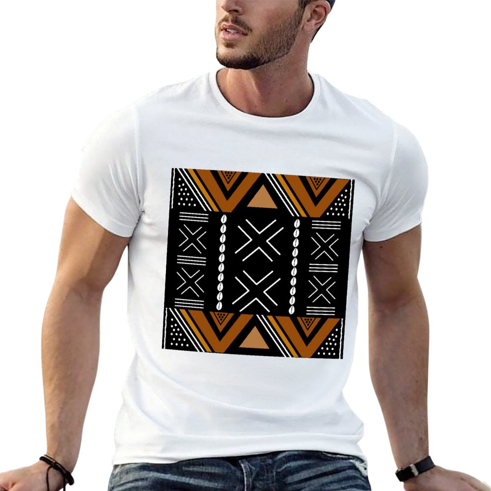 Mudcloth Print Top - Afrika Çamur Kumaşı Bogolan Desenli Tişört