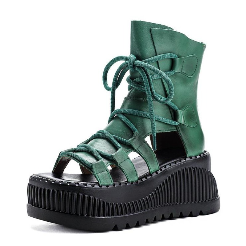 Ethnic And Fashion - 8CM etnik inek hakiki deri ayak