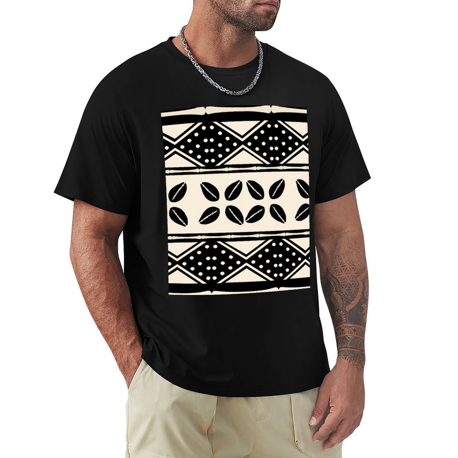 Mudcloth Print Top - Afrika soyut çamur bezi desenli günlük