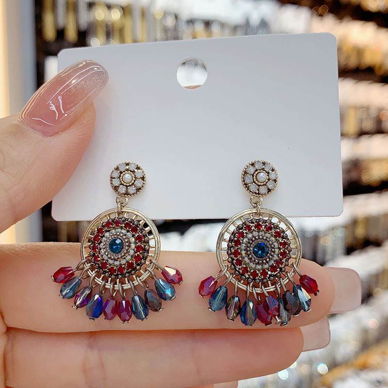 Ethnic Wear Fashion Designer - Niş Tasarım Bohem Püsküllü Vintage Küpeler,