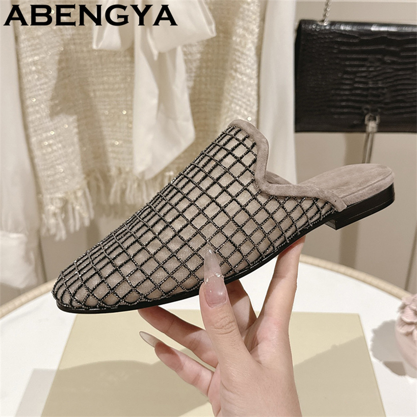 Ethnic And Fashion - Parlak Dantel Fileli Yuvarlak Burunlu Düz