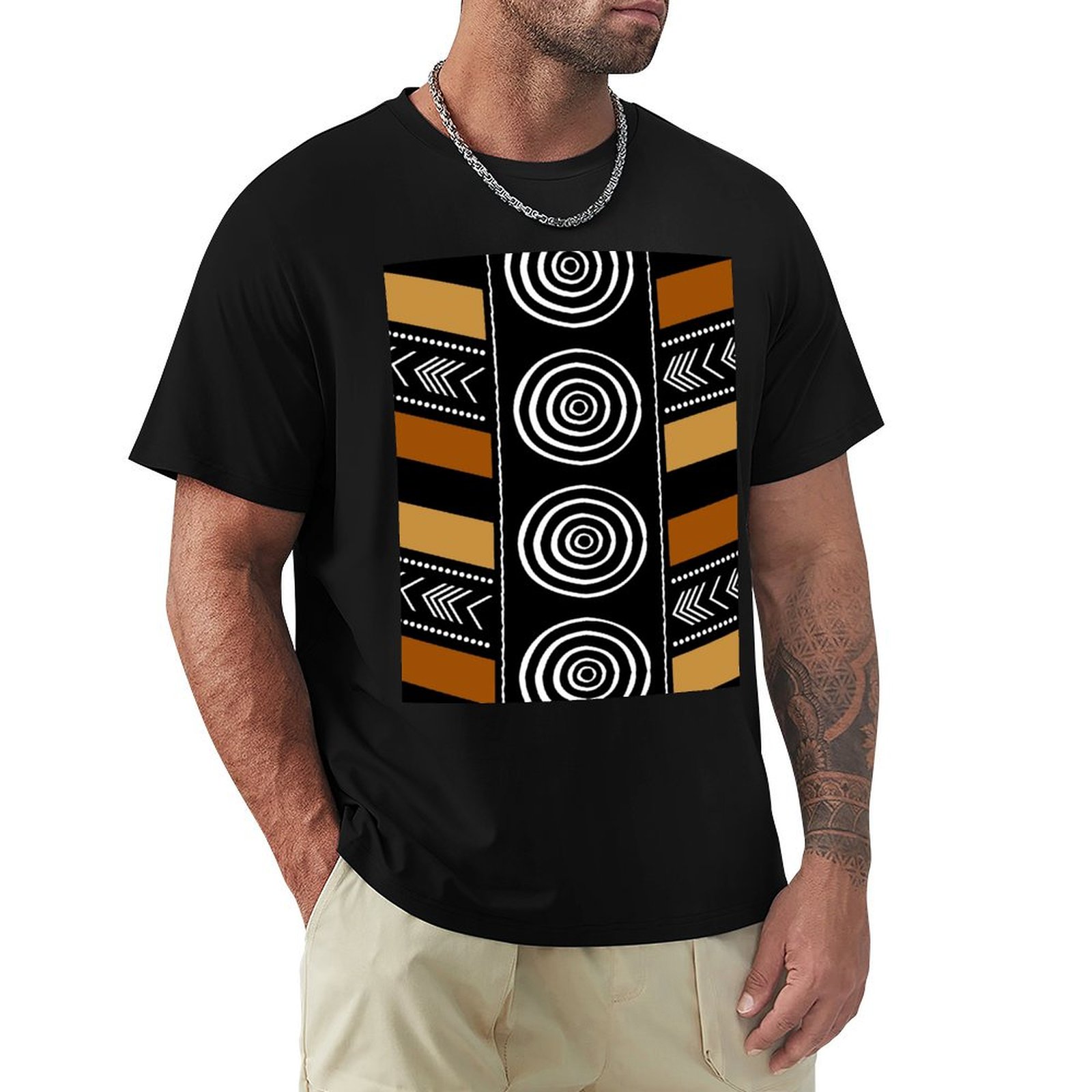 Mudcloth Print Top - Afrika Çamur Bezi Sanatı Baskılı Tişört