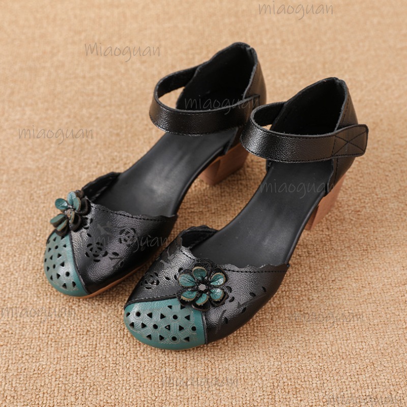 Ethnic And Fashion - Oyuk Kapaklı Burun Gladyatör Sandaletleri Çiçek