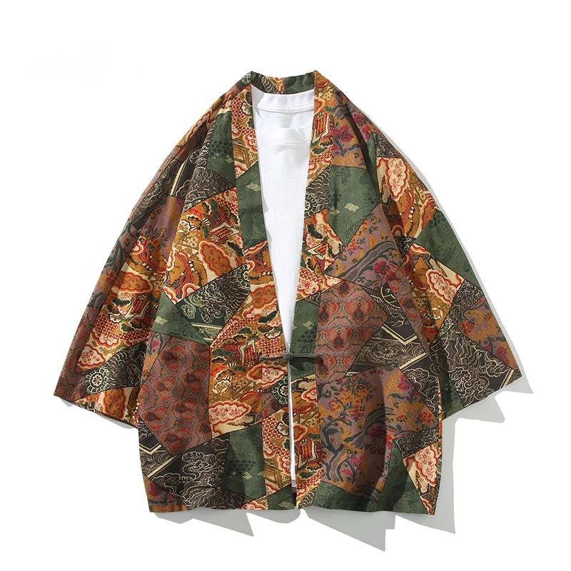 Ethnic And Fashion - Etnik Tarzı Baskı Yukata Erkek Kadın