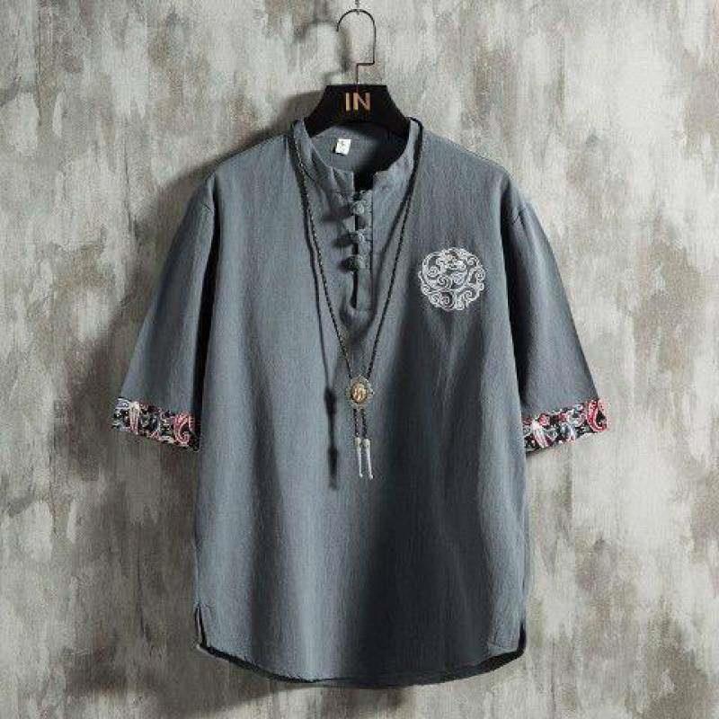 Keten Kısa Kollu Tişört Erkek  - Urban Ethnic Fashion incelemesi ve fiyatı
