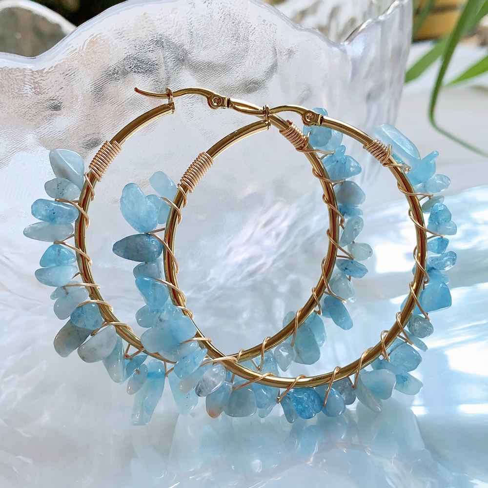 Doğal kristal çember küpe düze - Aura Ethnic Fashion incelemesi ve fiyatı