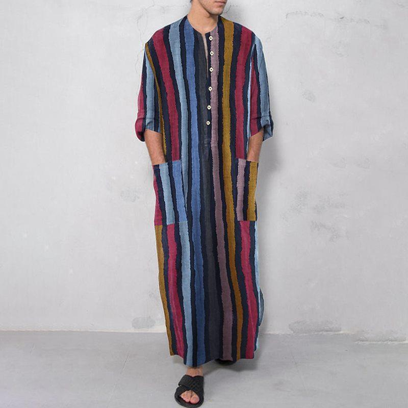 Erkek Uzun Çizgili Baskılı Göm - Ethnic Wear Fashion Designer incelemesi ve fiyatı